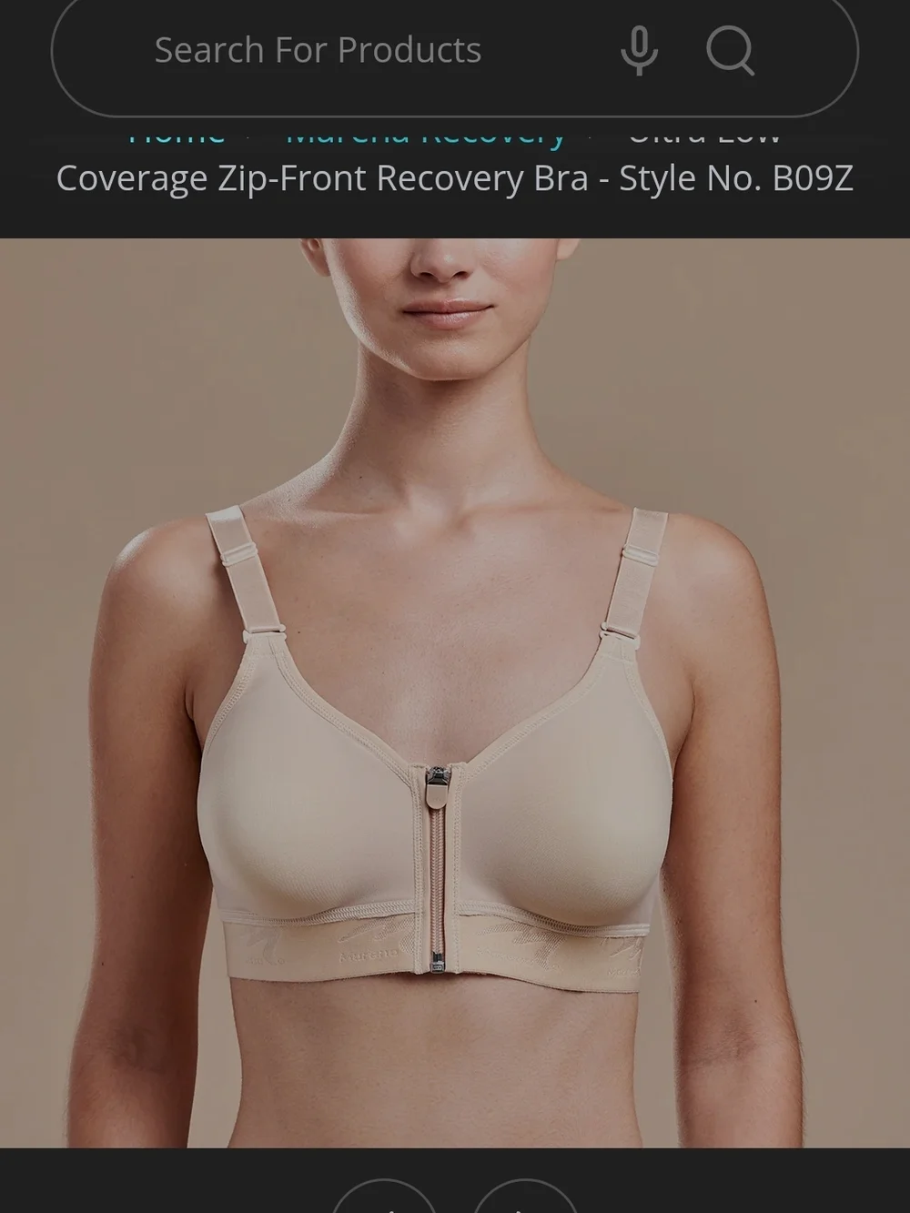 Marena Black Compression Recovery BRA Front Zip New Without Box 36B/C - Picture 4 of 6